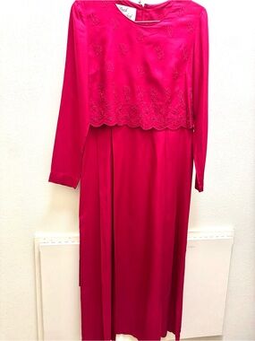 Sarah Elizabeth, Pink, Long-Sleeve Dress